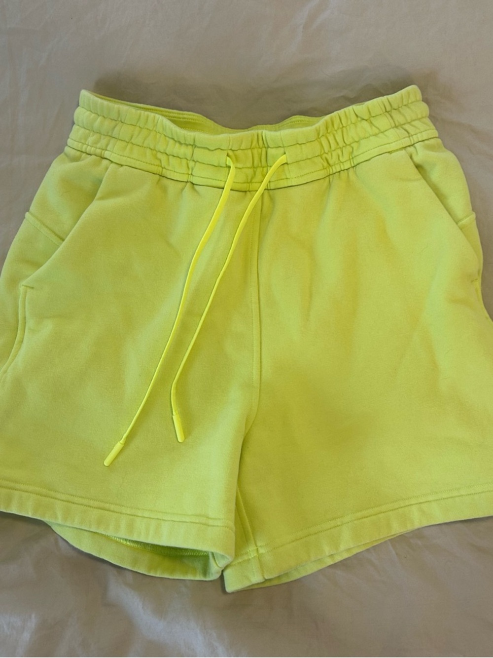lululemon athletica Neon Lime Drawstring Lounge Shorts